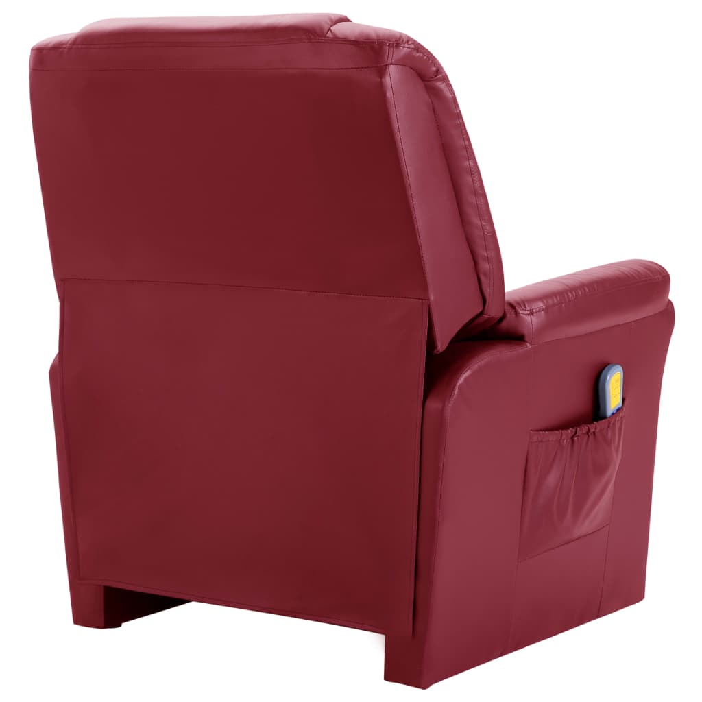 Massagesessel Weinrot Kunstleder