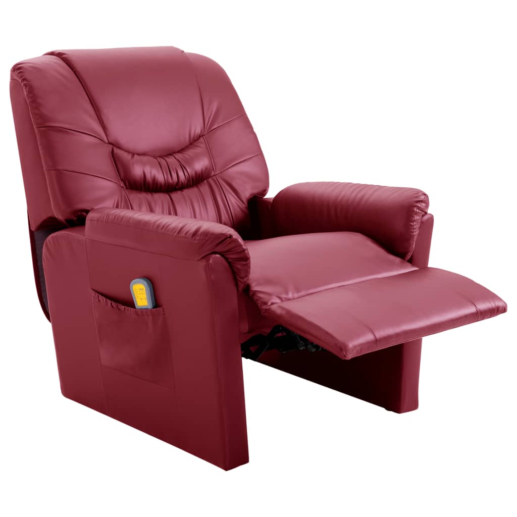 Massagesessel Weinrot Kunstleder