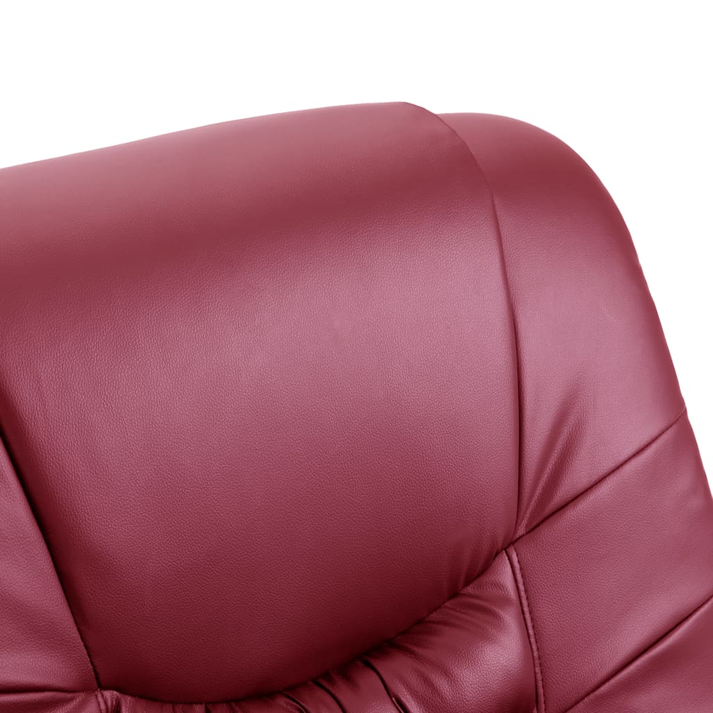 Massagesessel Weinrot Kunstleder