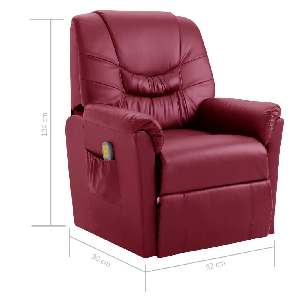 Massagesessel Weinrot Kunstleder