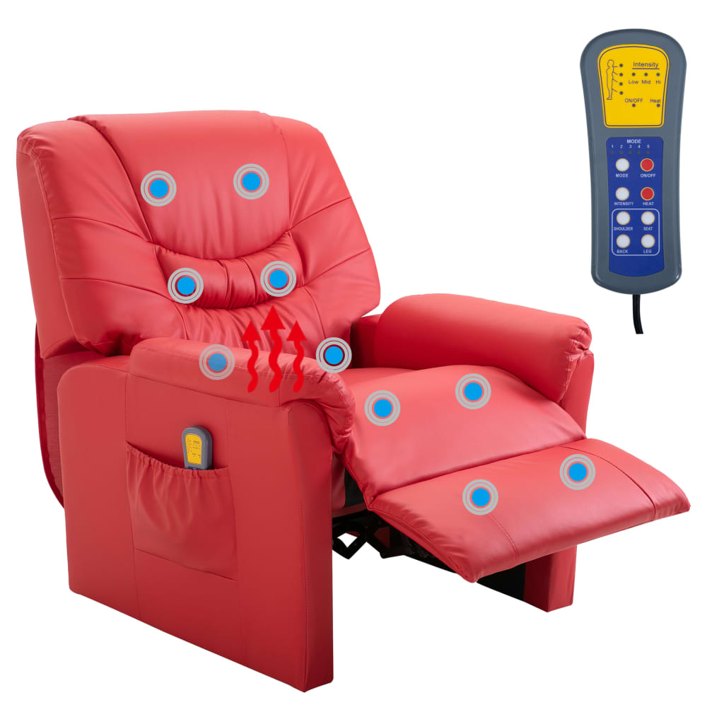 Massagesessel Rot Kunstleder