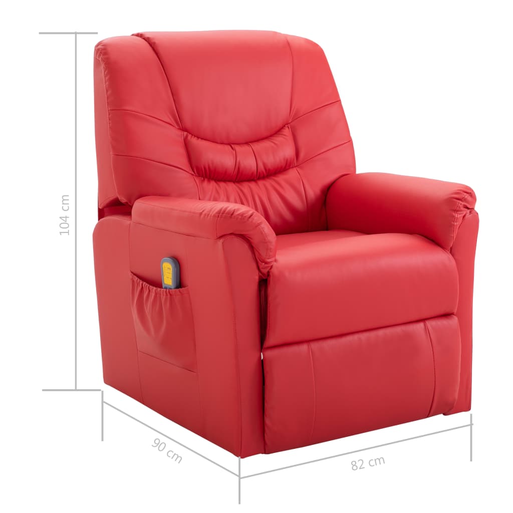 Massagesessel Rot Kunstleder
