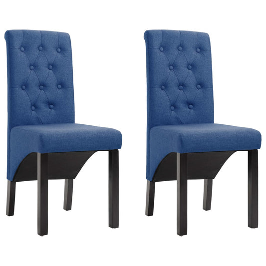 Esszimmerstühle 2 Stück Blau Stoff