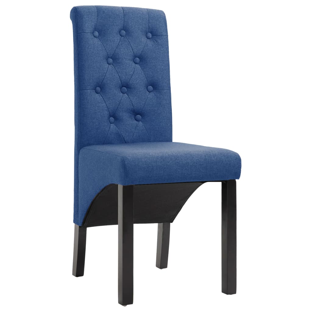 Esszimmerstühle 2 Stück Blau Stoff