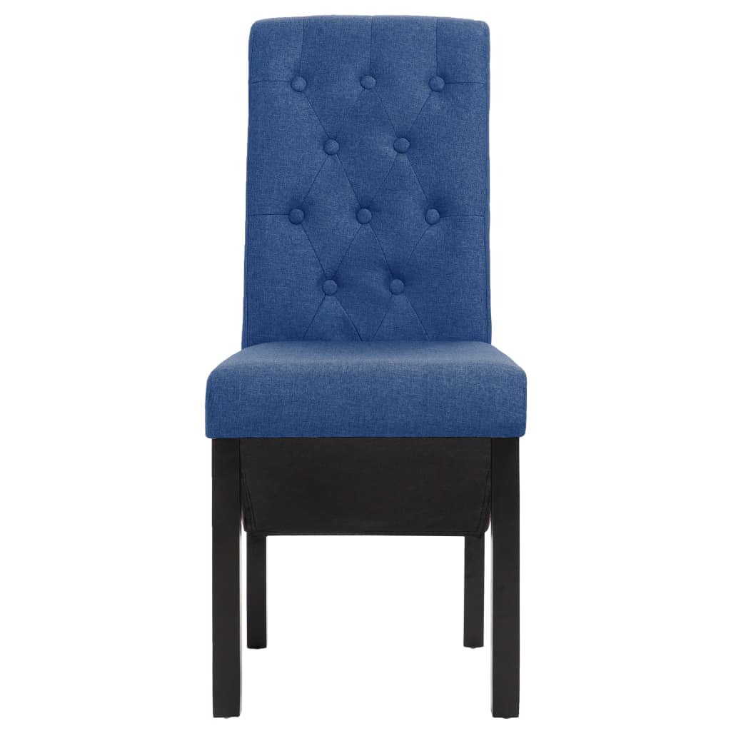 Esszimmerstühle 2 Stück Blau Stoff