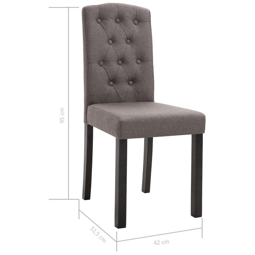 Esszimmerstühle 4 Stück Taupe Stoff