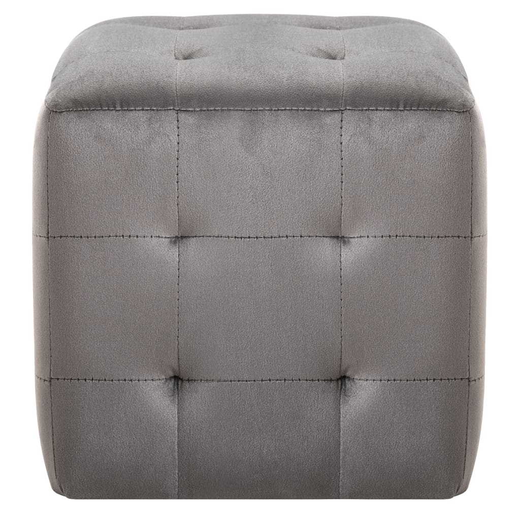 Nachttische 2 Stk. Grau 30×30×30 cm Samtstoff