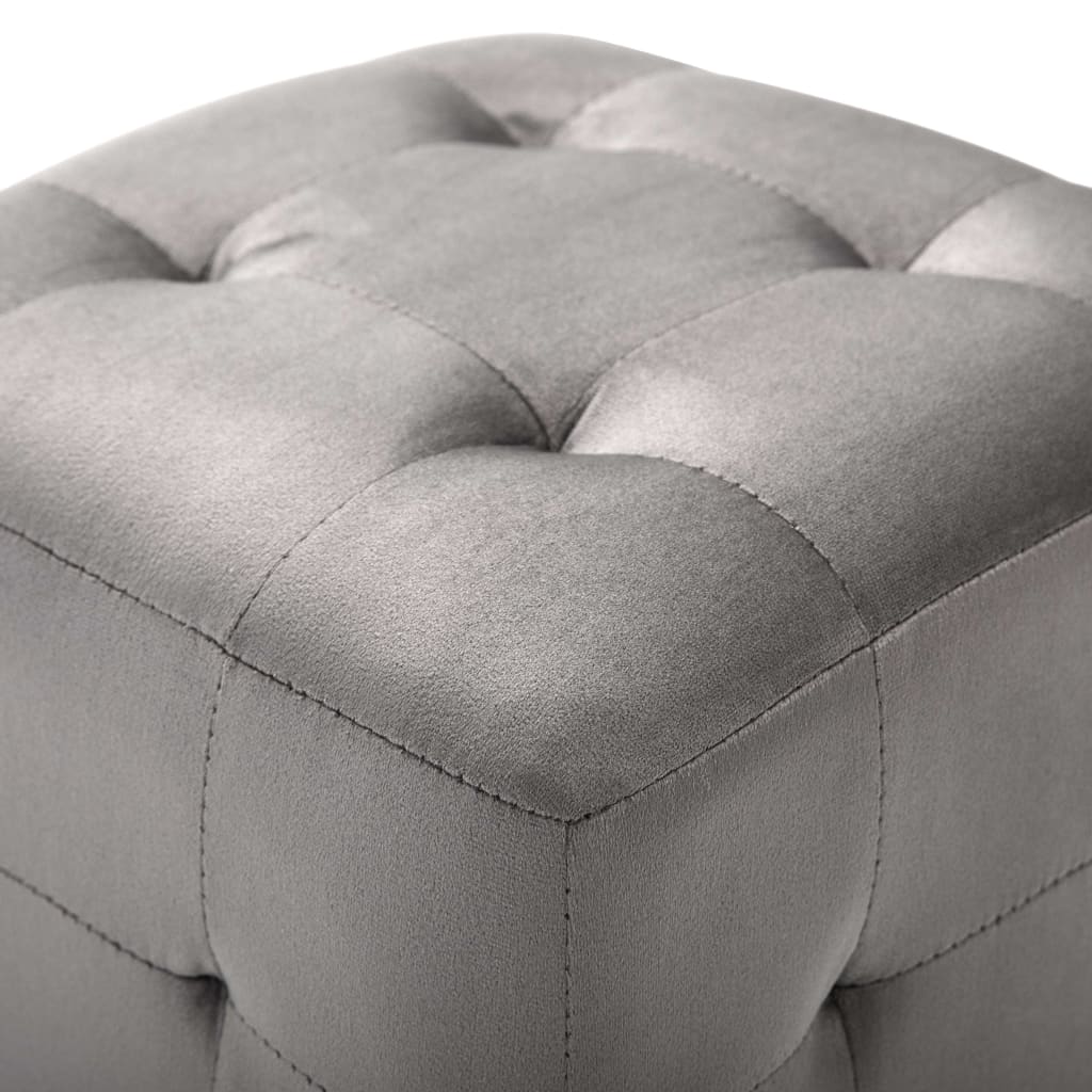 Nachttische 2 Stk. Grau 30×30×30 cm Samtstoff