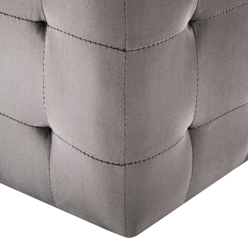 Nachttische 2 Stk. Grau 30×30×30 cm Samtstoff