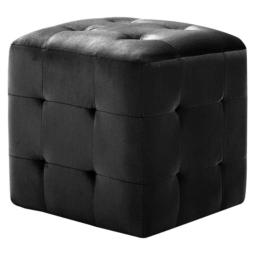 Nachttische 2 Stk. Schwarz 30×30×30 cm Samtstoff