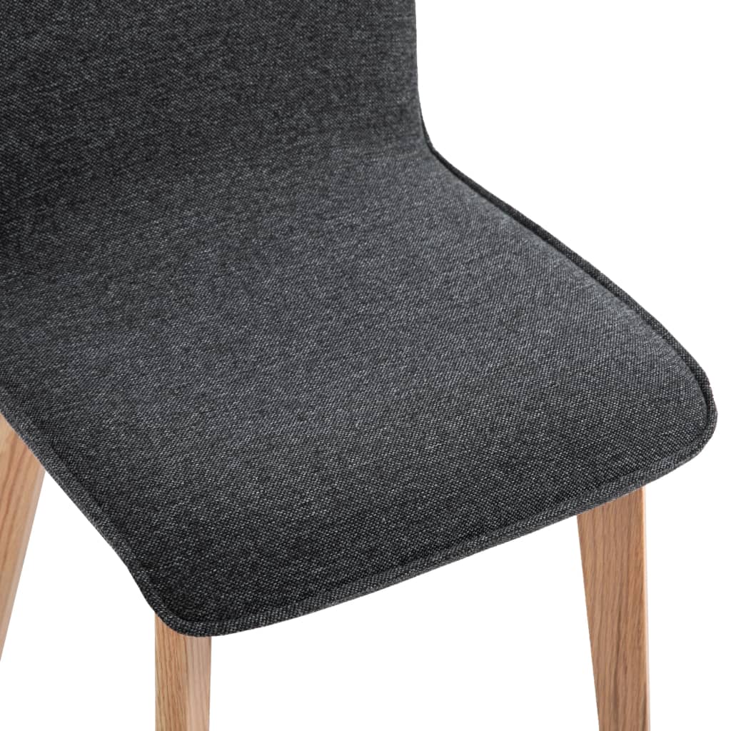 Esszimmerstühle 4 Stk. Grau Stoff Massivholz Eiche