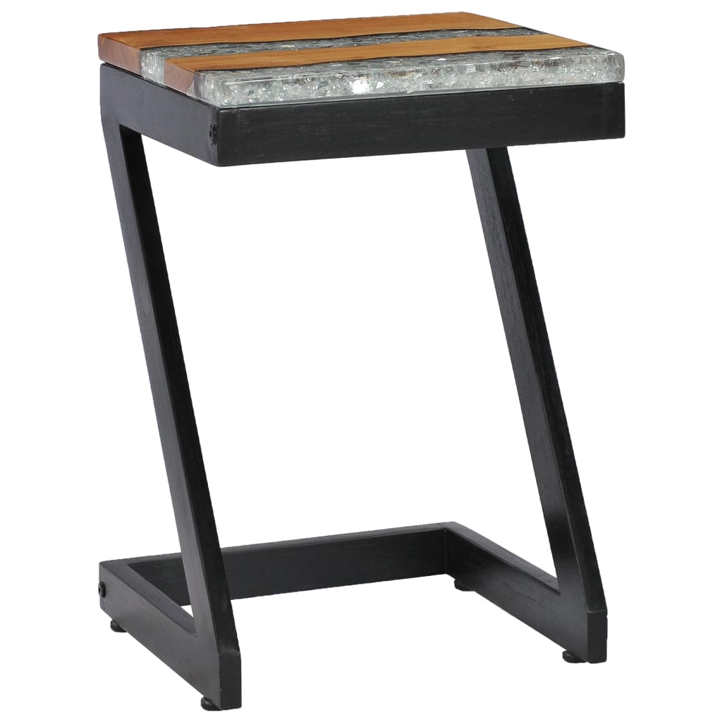 Coffee table 30 x 30 x 50 cm solid teak and polyresin