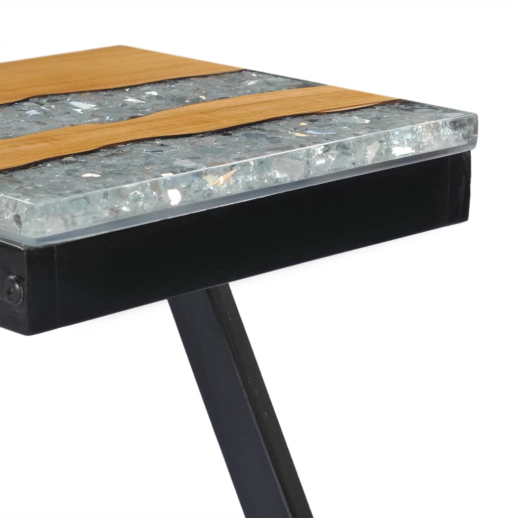 Coffee table 30 x 30 x 50 cm solid teak and polyresin