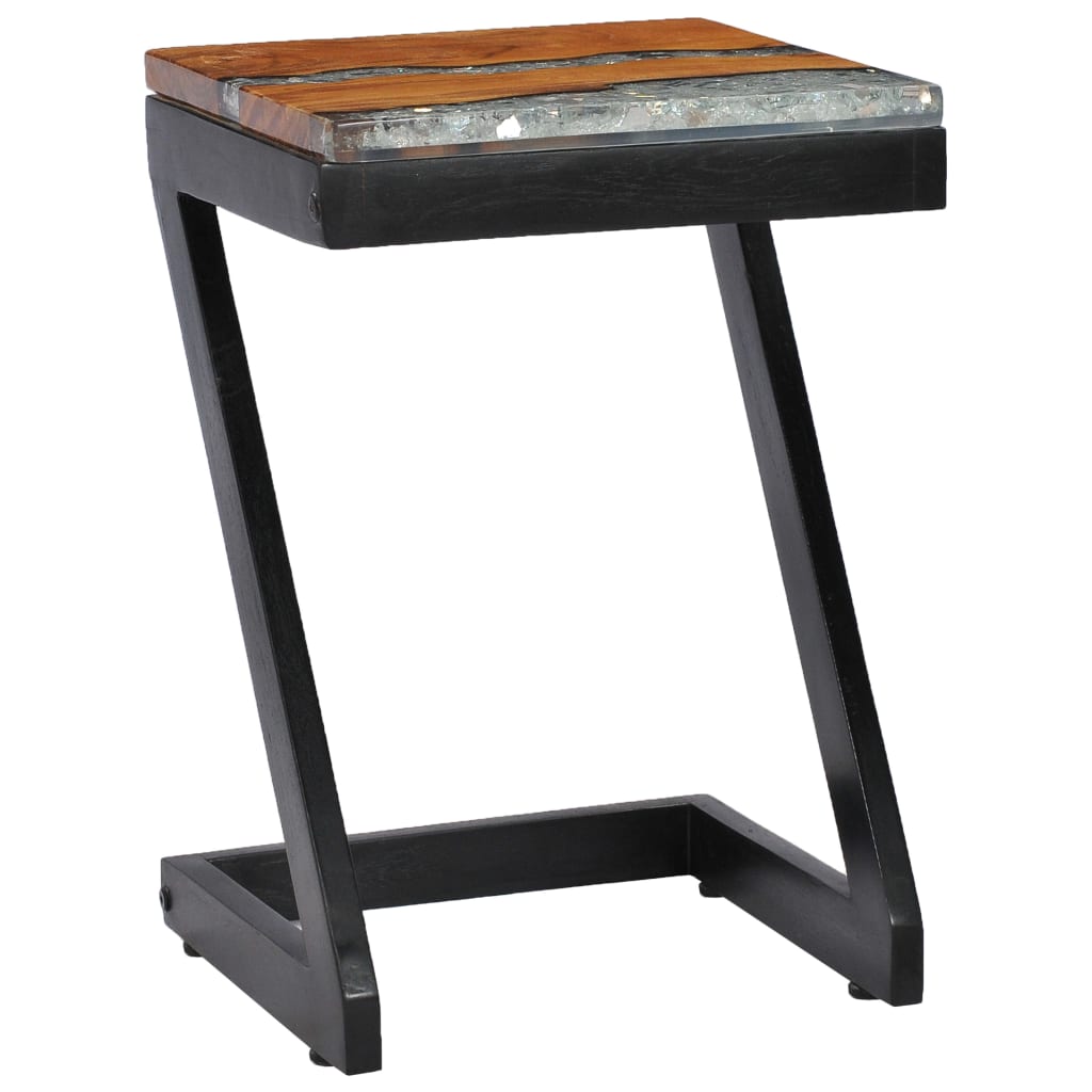 Coffee table 30 x 30 x 50 cm solid teak and polyresin
