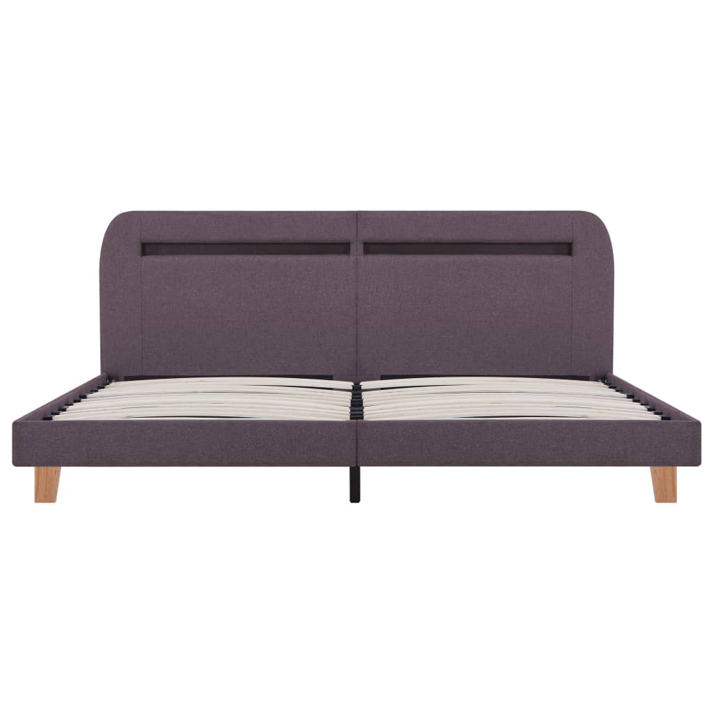 Bed frame with LED taupe fabric 160x200 cm