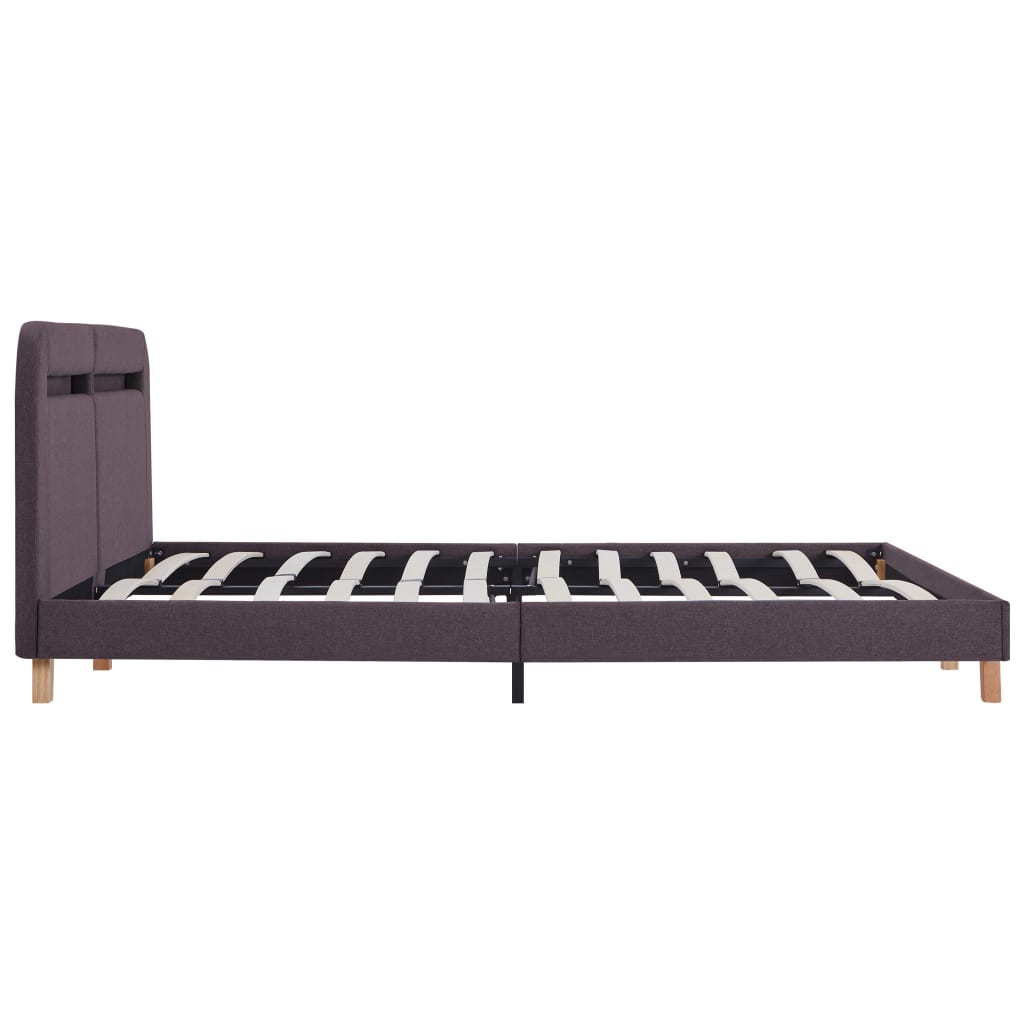 Bed frame with LED taupe fabric 160x200 cm