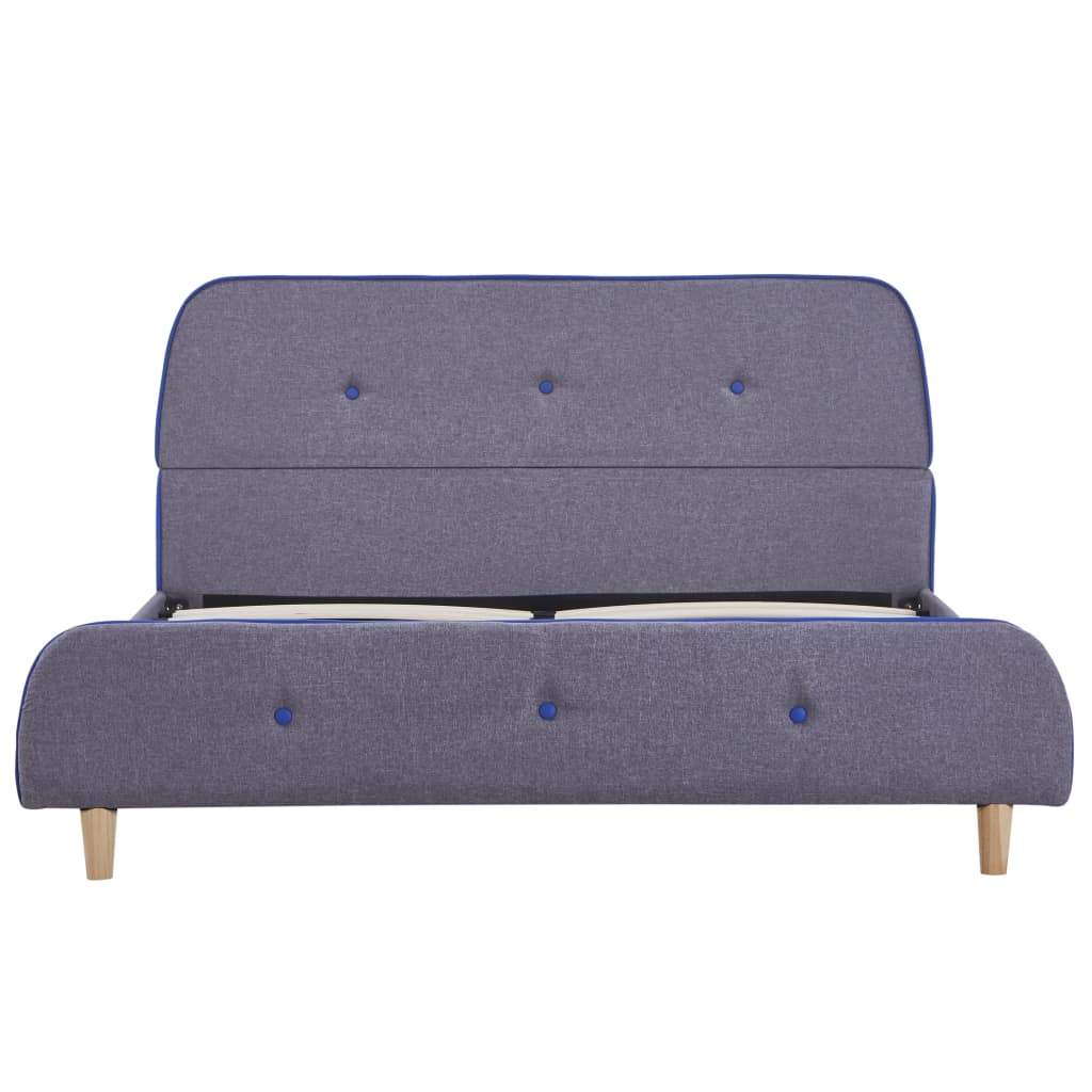 Bed frame light grey fabric 140x200 cm