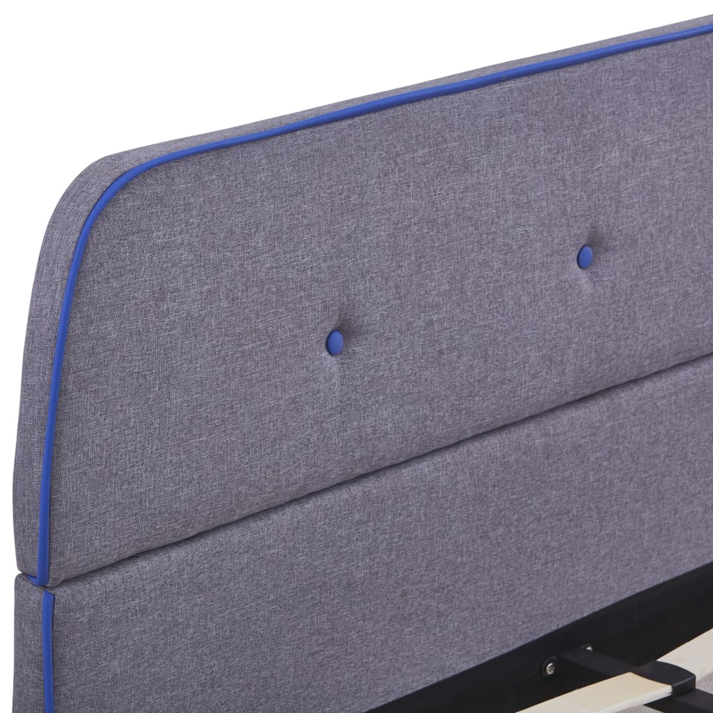 Bed frame light grey fabric 140x200 cm