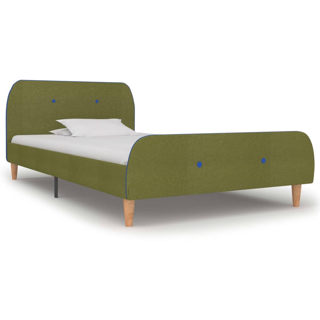 Bed frame green fabric 90x200 cm