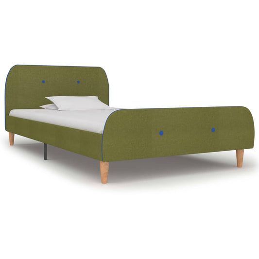 Bed frame green fabric 90x200 cm