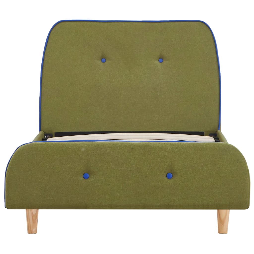 Bed frame green fabric 90x200 cm