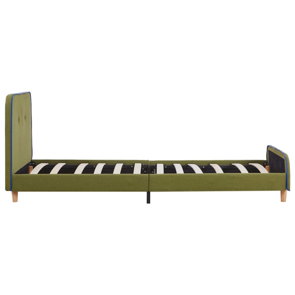 Bed frame green fabric 90x200 cm