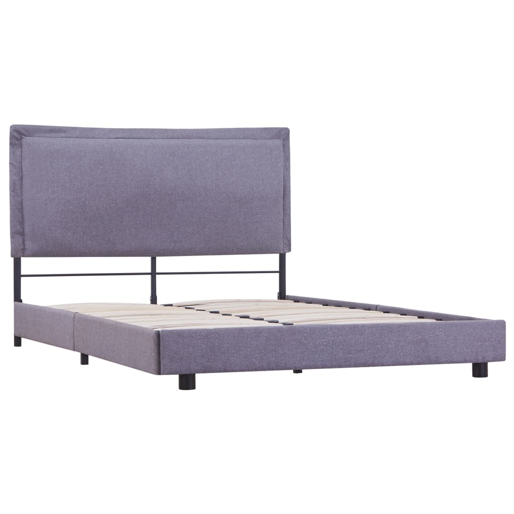 Bed frame light grey fabric 140x200 cm
