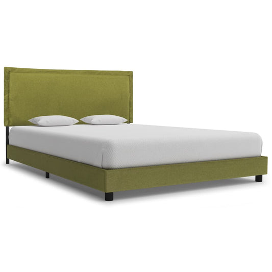 Bed frame green fabric 140x200 cm
