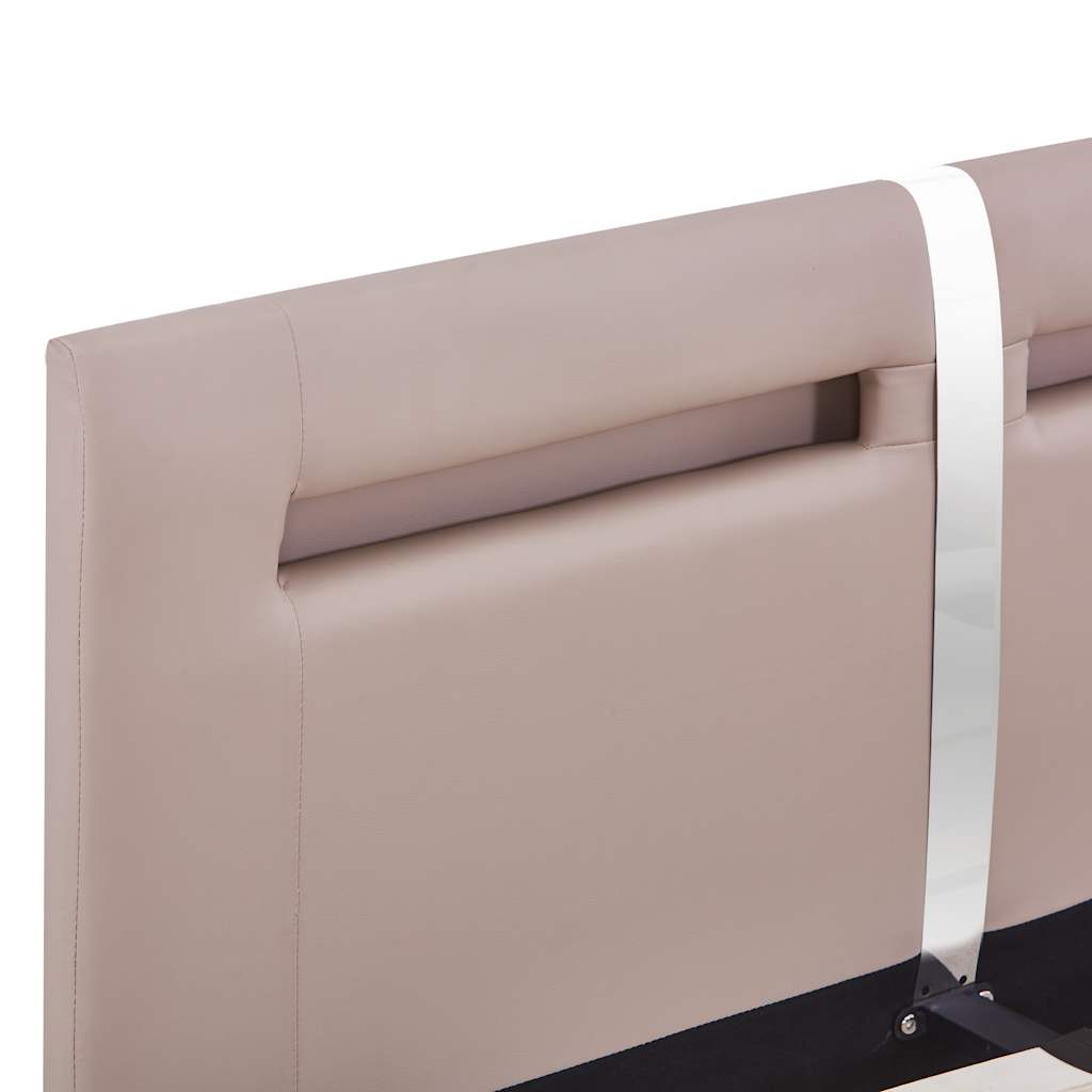 Bettgestell mit LED ohne Matratze Cappuccino-Braun 135x190 cm