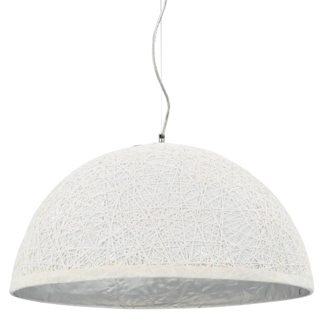 Lampe à suspension blanche et argentée Ø50 cm E27