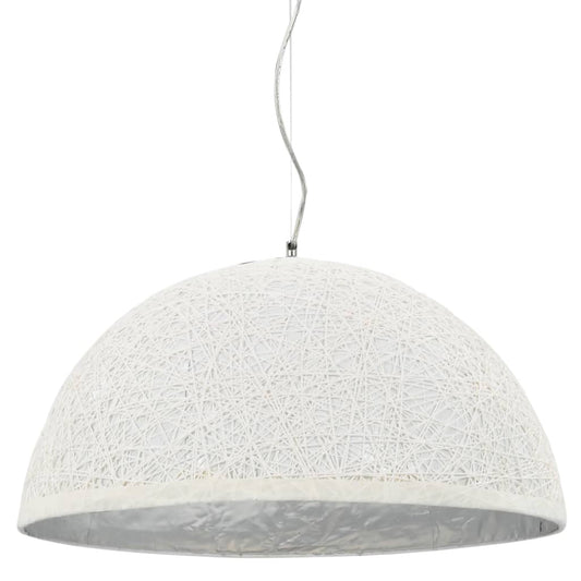 Lampe à suspension blanche et argentée Ø50 cm E27