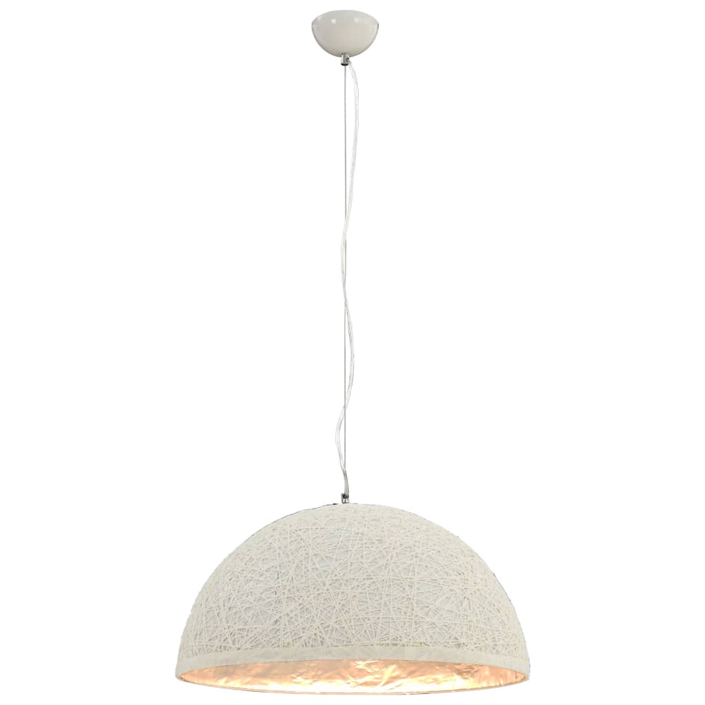 Lampe à suspension blanche et argentée Ø50 cm E27