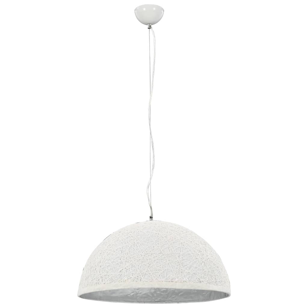 Lampe à suspension blanche et argentée Ø50 cm E27