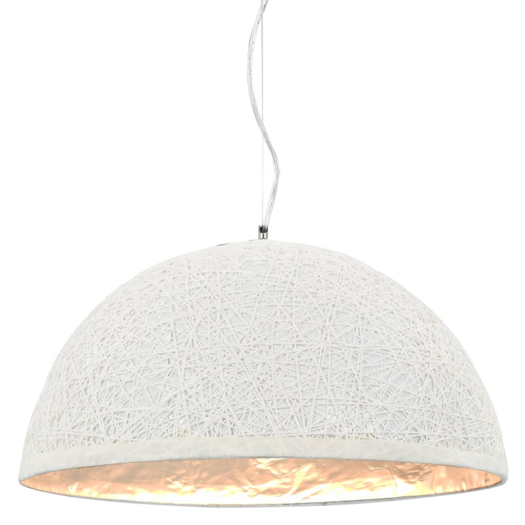 Lampe à suspension blanche et argentée Ø50 cm E27