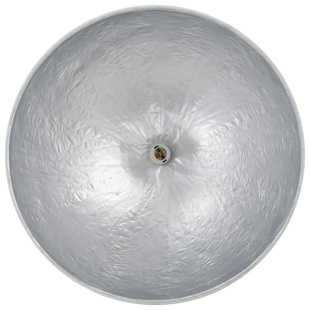 Lampe à suspension blanche et argentée Ø50 cm E27