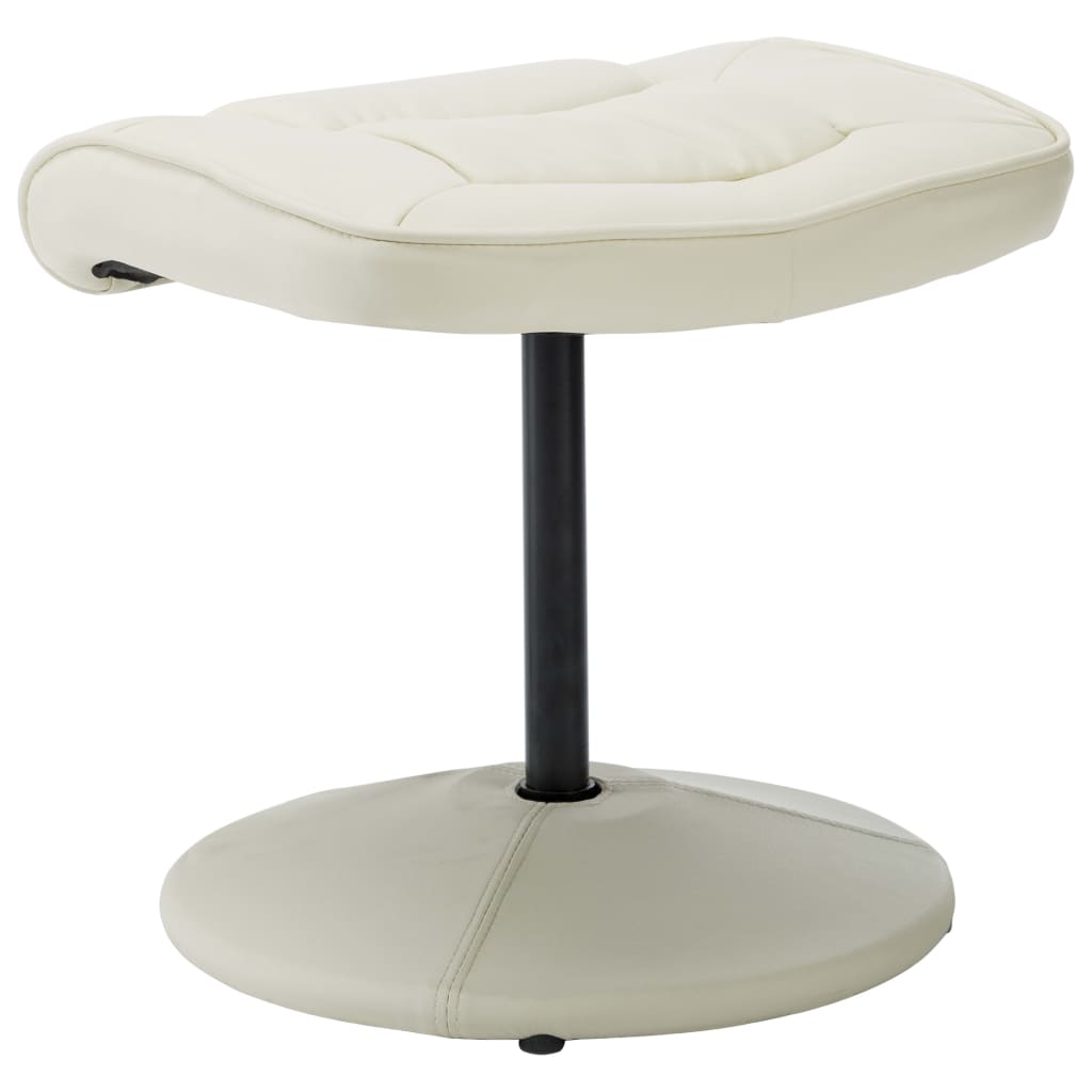 TV-Sessel mit Fußhocker Creme Kunstleder