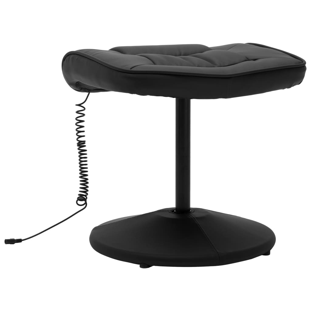 Massagesessel mit Fußhocker Schwarz Kunstleder