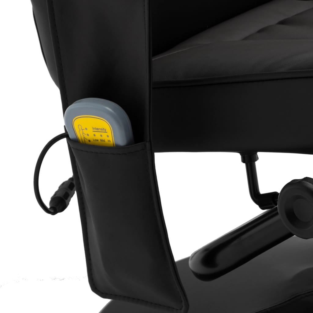 Massagesessel mit Fußhocker Schwarz Kunstleder