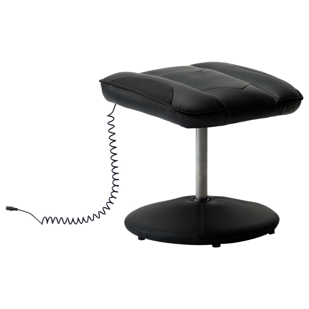 Massagesessel mit Fußhocker Schwarz Kunstleder