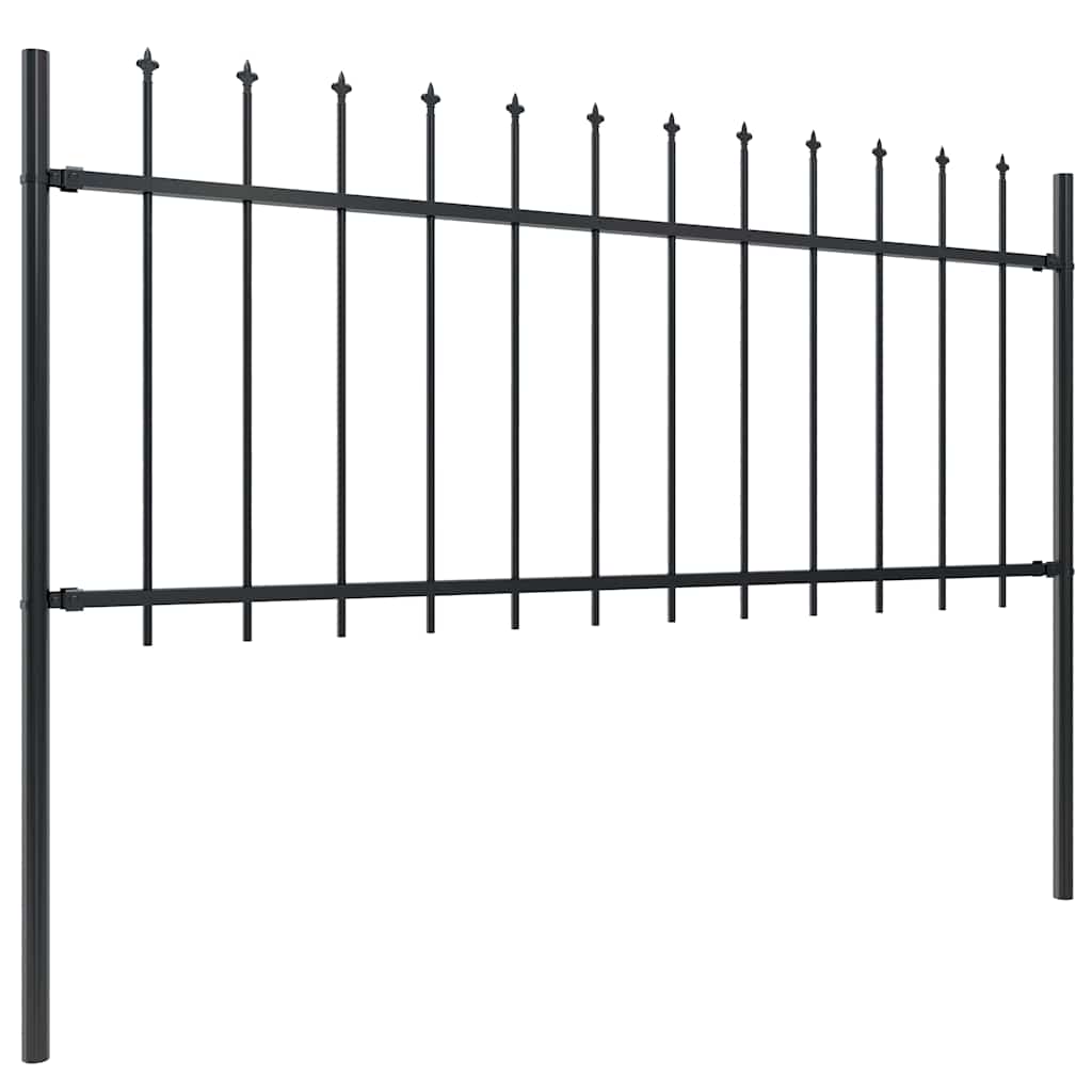 Gartenzaun Woerden mit Speerspitze Stahl 170 x 80 cm Schwarz