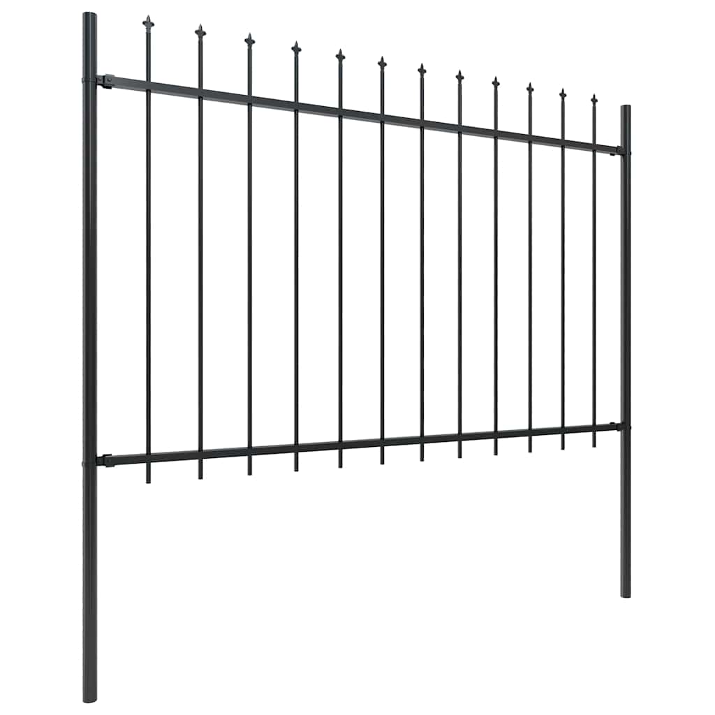 Gartenzaun Woerden mit Speerspitze Stahl 170 x 120 cm Schwarz