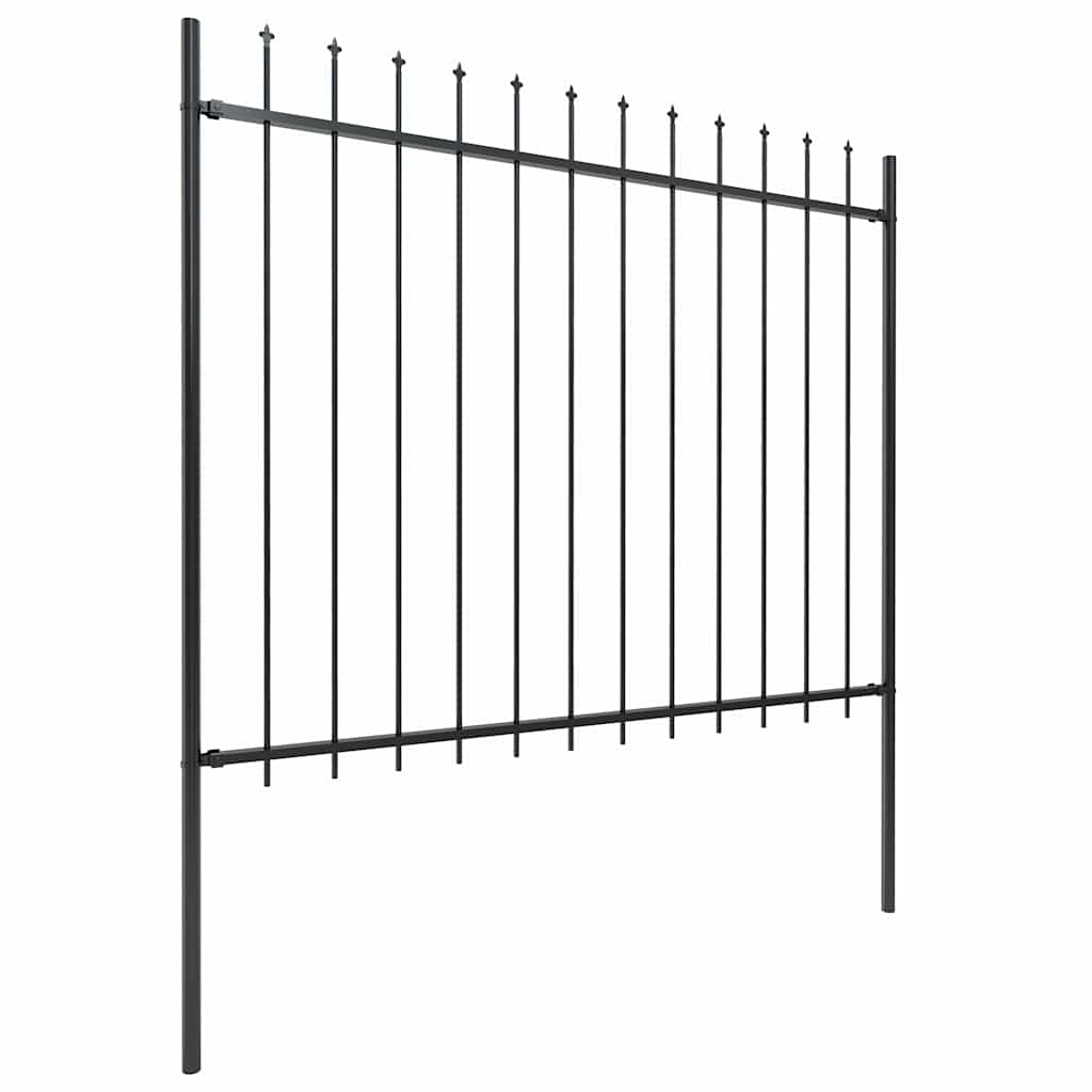 Gartenzaun Woerden mit Speerspitze Stahl 170 x 150 cm Schwarz