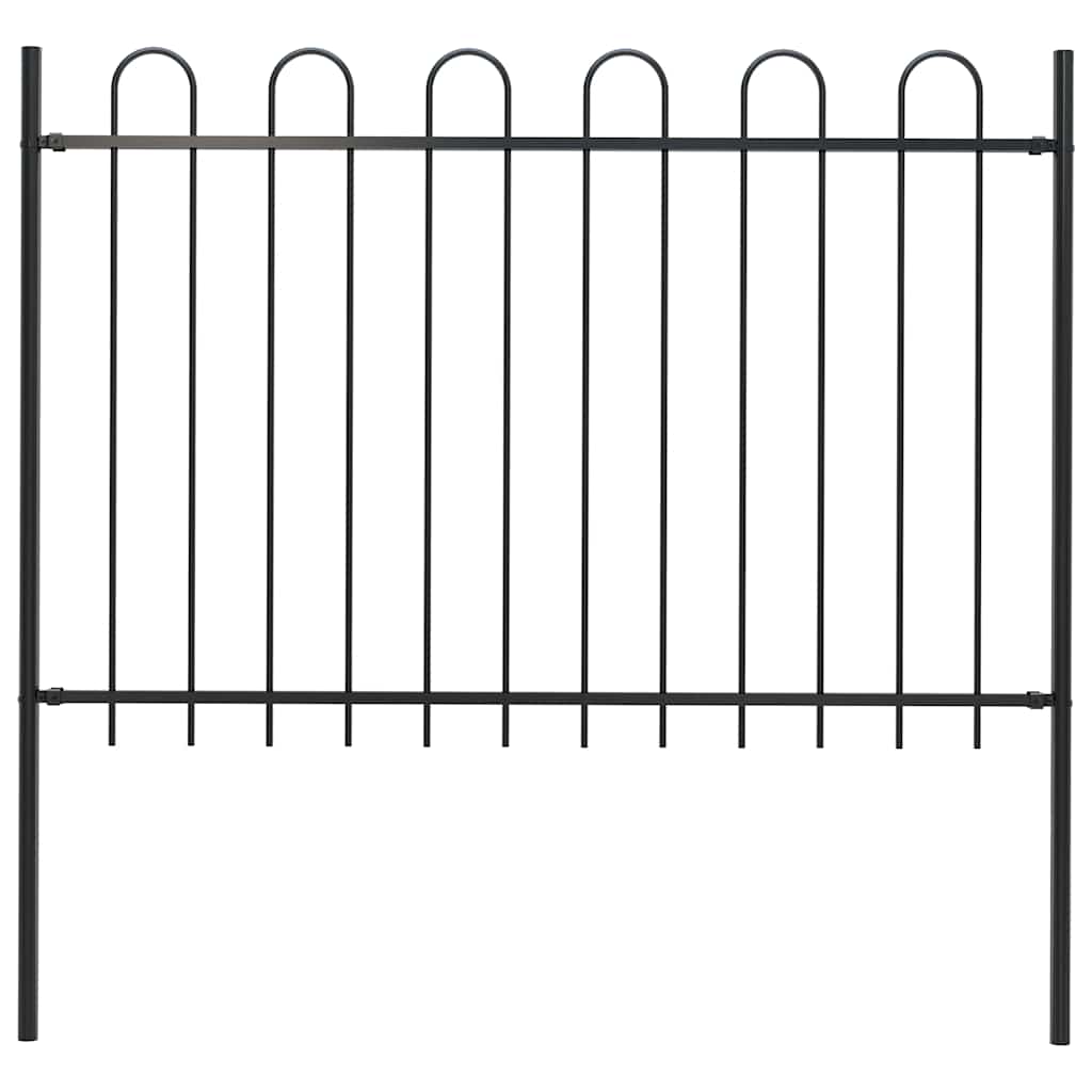 Gartenzaun BOXTEL mit Bügelaufsatz Stahl 170 x 120 cm Schwarz