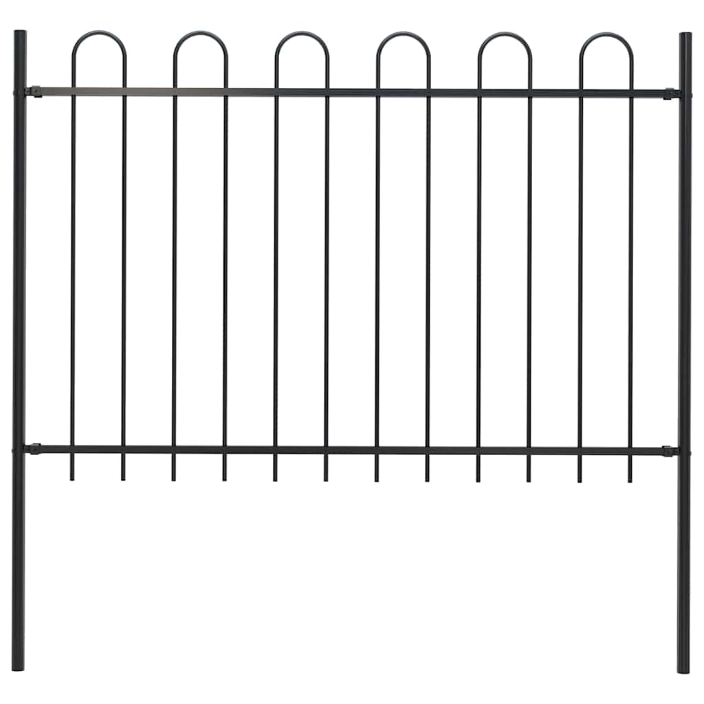 Gartenzaun BOXTEL mit Bügelaufsatz Stahl 181 x 120 cm Schwarz
