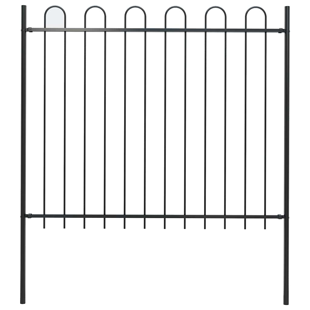 Gartenzaun BOXTEL mit Bügelaufsatz Stahl 170 x 150 cm Schwarz