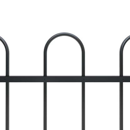 Gartenzaun BOXTEL mit Bügelaufsatz Stahl 170 x 150 cm Schwarz