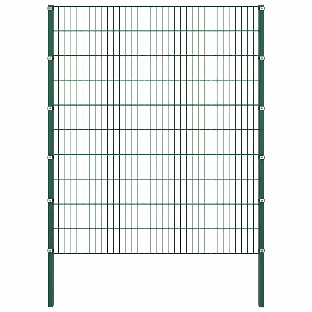 Zaunelement mit Pfosten Eisen 176,5 x 200 cm Grün