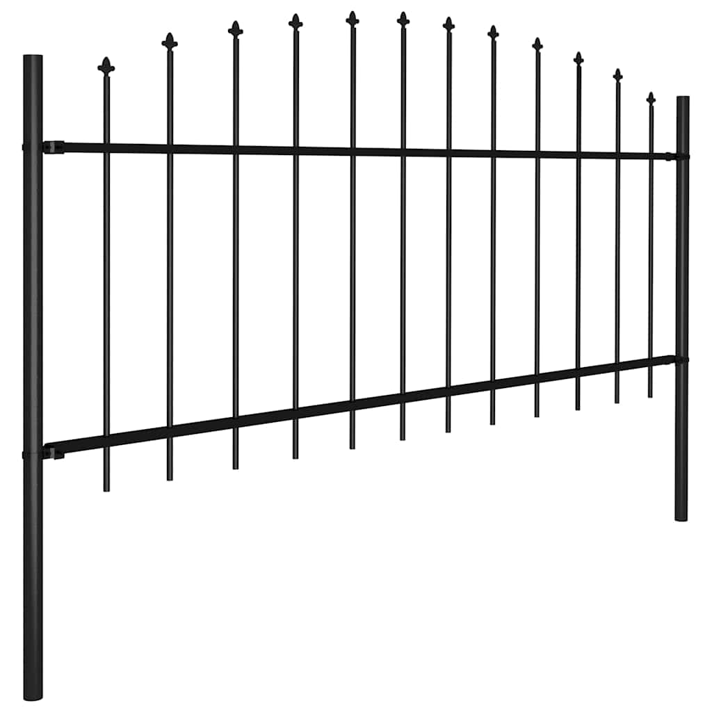 Gartenzaun Woerden mit Speerspitze Stahl 170 x 75 cm Schwarz