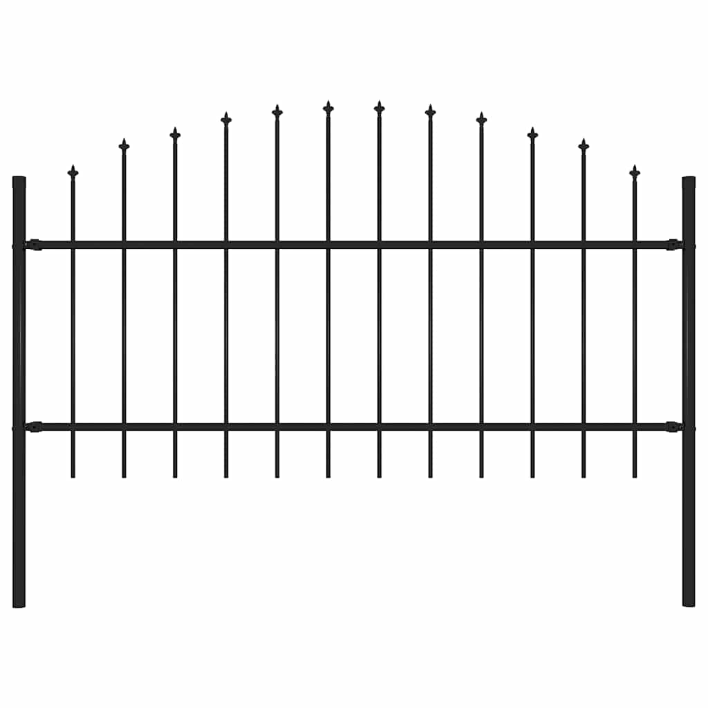Gartenzaun Woerden mit Speerspitze Stahl 170 x 125 cm Schwarz