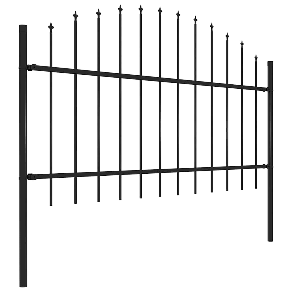 Gartenzaun Woerden mit Speerspitze Stahl 170 x 125 cm Schwarz